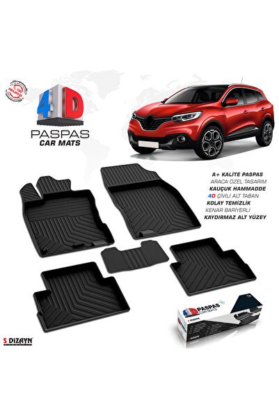 S-Dizayn Renault Kadjar 4D Havuzlu Paspas 2015-2022 A+ Kalite 4DS-85655-A