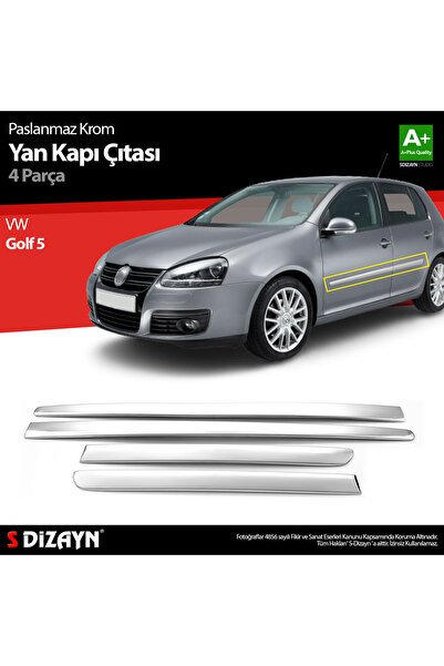 S-Dizayn VW Golf 5 Krom Yan Kapı Çıtası 4 Prç 2004-2009 7610140
