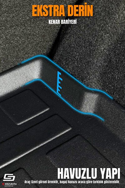 S-Dizayn VW Caddy 3D Pro Bagaj Havuzu 2020 Üzeri A+ Kalite 3BH-SDZ094