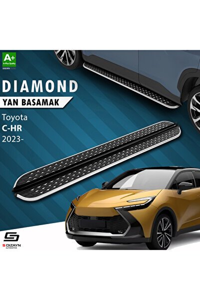 S-Dizayn Toyota C-HR 2 Diamond Krom Yan Basamak 173 Cm 2023 Üzeri A+ Kalite TO-CH2-YBS-DKR-173