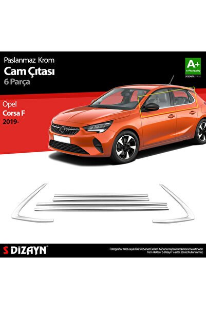 S-Dizayn Opel Corsa F Krom Cam Çıtası 6 Prç. 2019 Üzeri 6840060