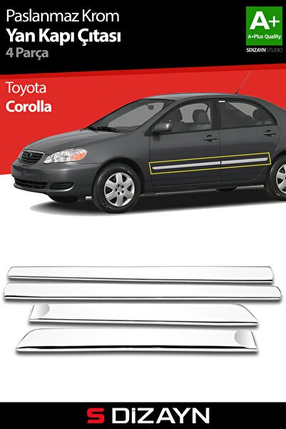 S-Dizayn Toyota Corolla Krom Yan Kapı Çıtası 4 Prç 2002-2007 7505140