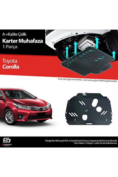 S-Dizayn Toyota Corolla Çelik Karter Muhafaza Koruma 2013-2018 A+ Kalite TO-CRL-CKM