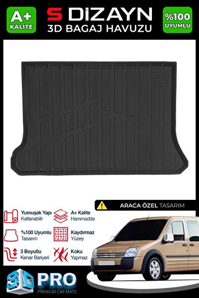 S-Dizayn Ford Connect 3D Pro Bagaj Havuzu 2002-2013 A+ Kalite 3BH-SDZ622