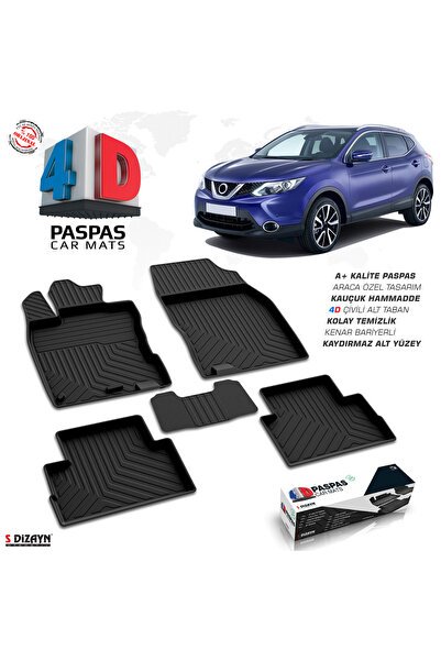 S-Dizayn Nissan Qashqai 2 4D Havuzlu Paspas 2014-2021 A+Kalite 4DS-85655