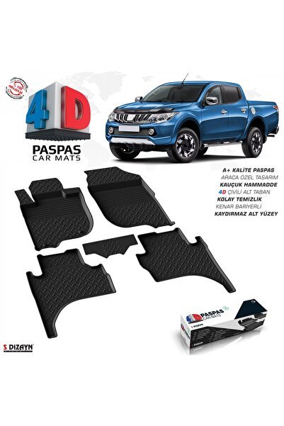 S-Dizayn Mitsubishi L200 4D Havuzlu Paspas 2015-2023 A+ Kalite