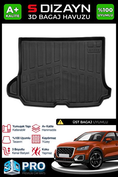 S-Dizayn Audi Q2 3D Pro Bagaj Havuzu Üst Bagaj 2016 Üzeri A+ Kalite 3BH-SDZ012