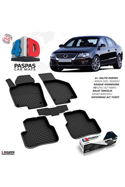 S-Dizayn VW Passat B6 4D Havuzlu Paspas 2005-2010 A+Kalite 4DS-82714