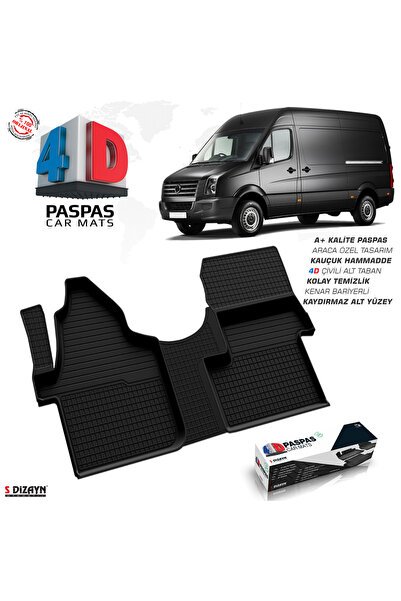 S-Dizayn VW Crafter 4D Havuzlu Paspas 2006 Üzeri Ön Tek Koltuk 4DS-84029