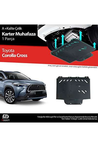 S-Dizayn Toyota Corolla Cross Çelik Karter Muhafaza Koruma 2022 Üzeri A+ Kalite TO-CRC2-CKM