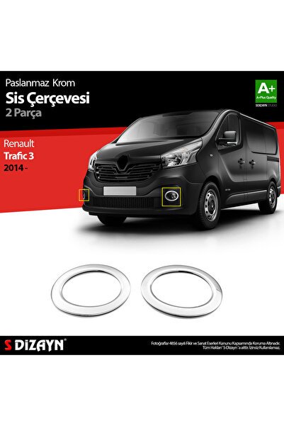 S-Dizayn Renault Trafic Krom Sis Farı Çerçevesi 2 Prç. 2014-2020 7018210