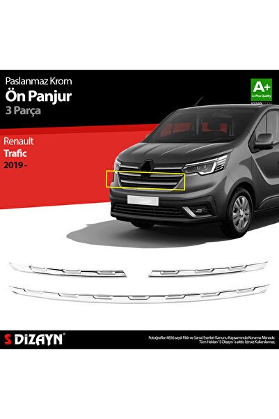 S-Dizayn Renault Trafic Krom Ön Panjur 3 Prç. 2019 Üzeri 7026180