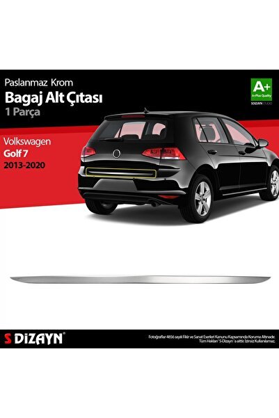 S-Dizayn VW Golf 7 Krom Bagaj Alt Çıta 2013-2020