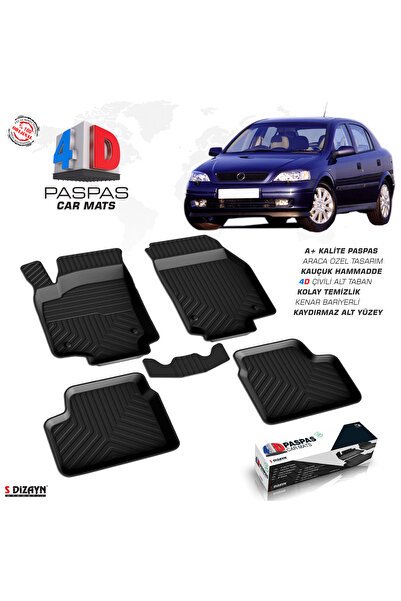 S-Dizayn Opel Astra G 4D Havuzlu Paspas 2000-2004 A+Kalite 4DS-01554-A