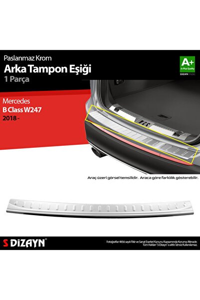 S-Dizayn Mercedes B Class W247 Krom Arka Tampon Eşiği 2018 Üzeri 6541020