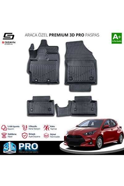 S-Dizayn Toyota Yaris 3D Pro Havuzlu Paspas 2020 Üzeri A+ Kalite