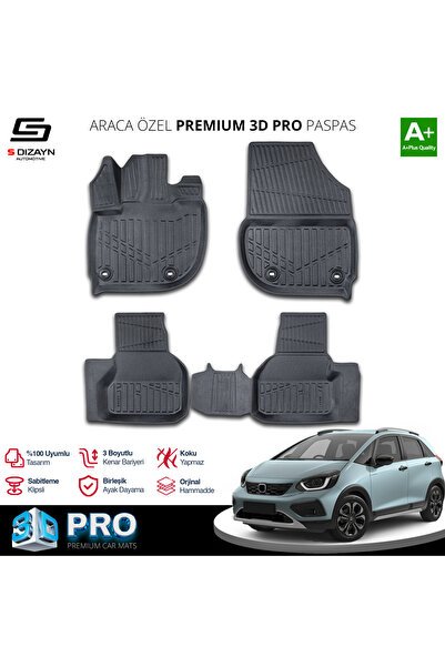 S-Dizayn Honda Jazz 3D Pro Havuzlu Paspas 2020 Üzeri A+ Kalite