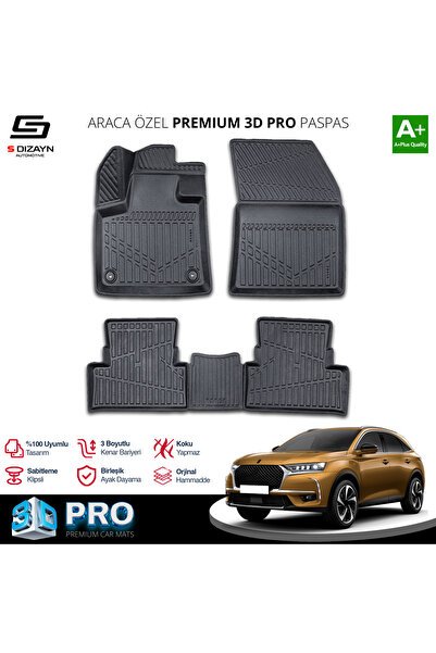 S-Dizayn DS DS7 Crossback 3D Pro Havuzlu Paspas 2018-2022 A+ Kalite