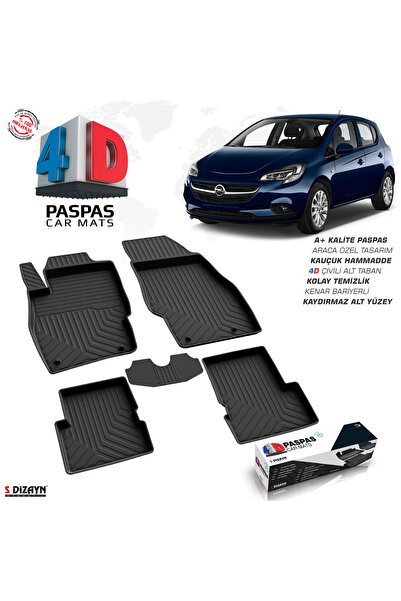 S-Dizayn Opel Corsa E 4D Havuzlu Paspas 2014-2019 A+Kalite 4DS-83339