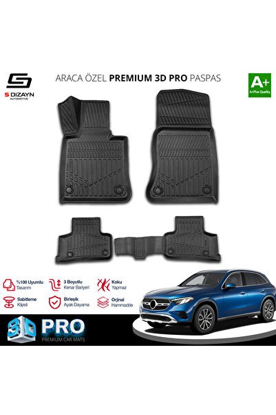 S-Dizayn Mercedes GLC 3D Pro Havuzlu Paspas 2023 Üzeri A+ Kalite