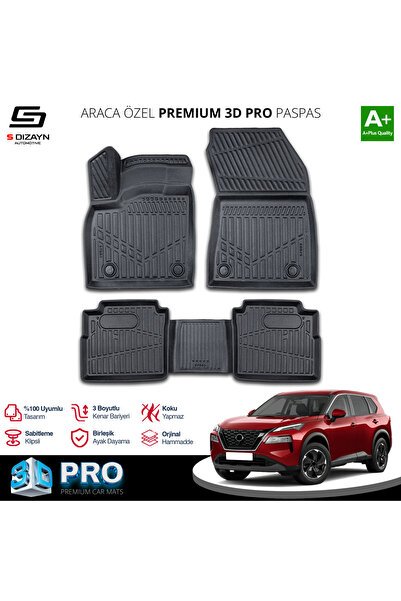 S-Dizayn Nissan X-Trail E-Power 3D Pro Havuzlu Paspas 2021 Üzeri A+ Kalite