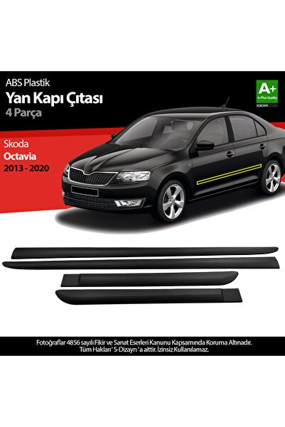 S-Dizayn Skoda Octavia ABS Plastik Yan Kapı Koruma Çıtası 2013-2020 A+ Kalite PLY-7215