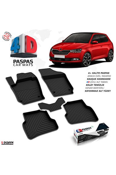 S-Dizayn Skoda Fabia 4D Havuzlu Paspas 2018-2021 A+Kalite 4DS-20007