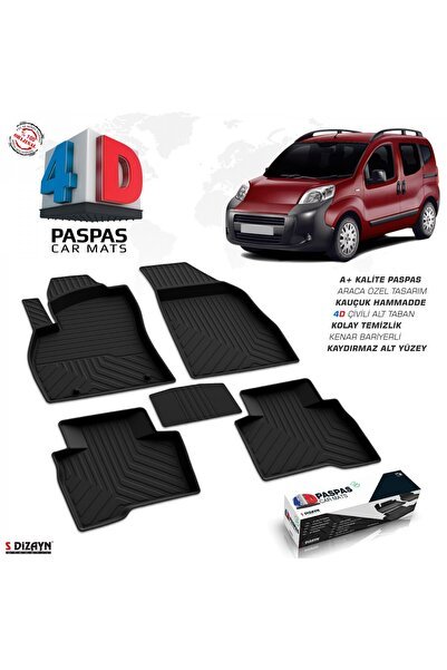 S-Dizayn Citroen Nemo 4D Havuzlu Paspas Siyah 2008-2017 A+Kalite