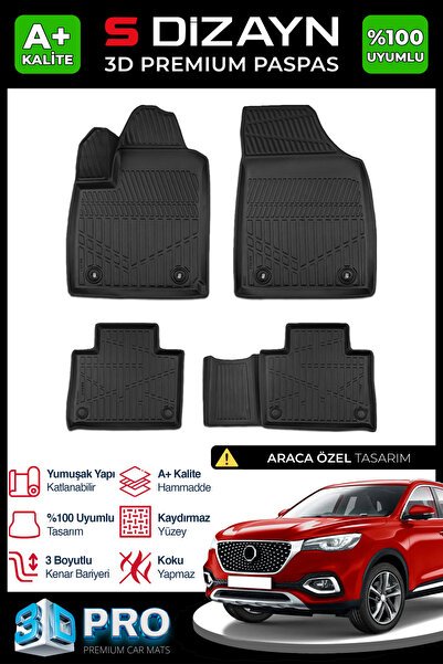 S-Dizayn MG EHS Elektrikli 3D Pro Havuzlu Paspas 2018-2024 A+ Kalite 3DS-SDZ069