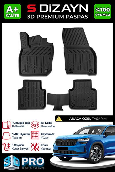 S-Dizayn Skoda Kodiaq 3D Pro Havuzlu Paspas 2024 Üzeri A+ Kalite 3DS-SDZ178
