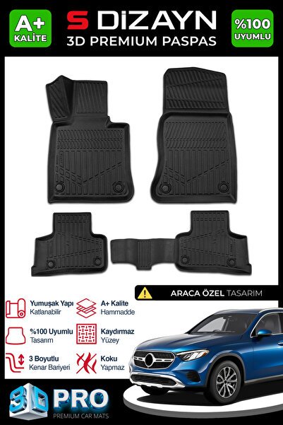S-Dizayn Mercedes GLC 3D Pro Havuzlu Paspas 2023 Üzeri A+ Kalite 3DS-SDZ116
