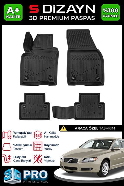 S-Dizayn Volvo S40 3D Pro Havuzlu Paspas 2004-2012 A+ Kalite 3DS-SDZ158