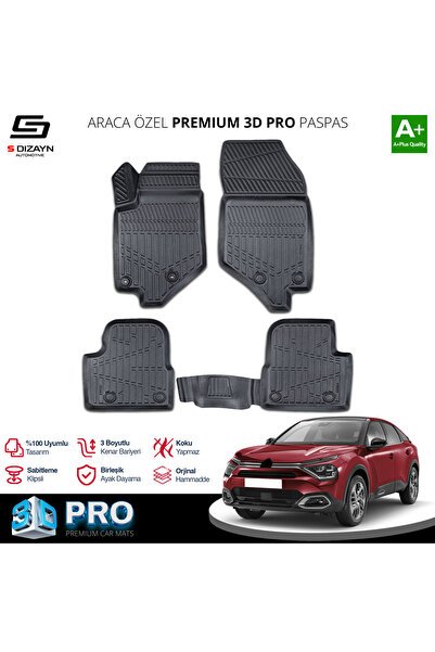 S-Dizayn Citroen C4 3D Pro Havuzlu Paspas 2021 Üzeri A+ Kalite