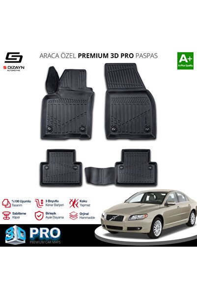 S-Dizayn Volvo S40 3D Pro Havuzlu Paspas 2004-2012 A+ Kalite