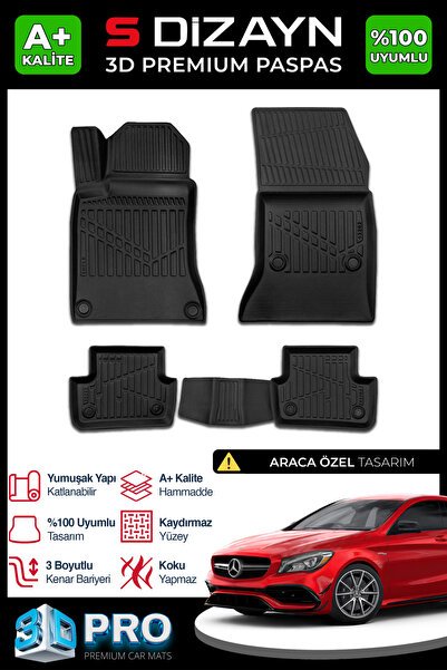 S-Dizayn Mercedes CLA 3D Pro Havuzlu Paspas 2013-2019 A+ Kalite 3DS-SDZ276