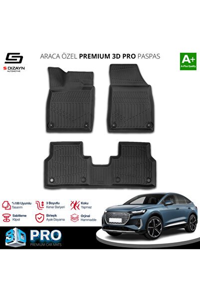 S-Dizayn Audi Q4 E-Tron 3D Pro Havuzlu Paspas 2021 Üzeri A+ Kalite