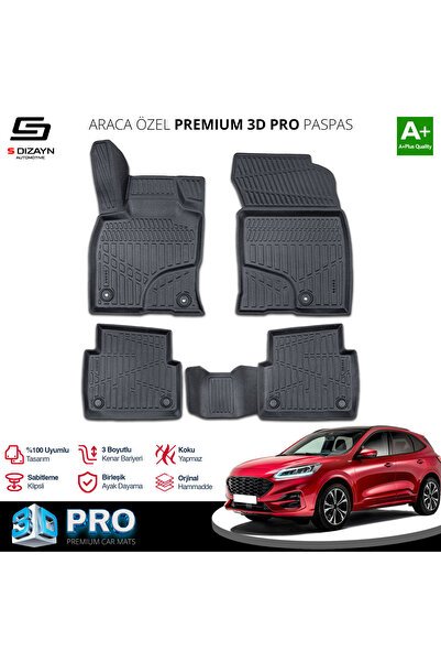 S-Dizayn Ford Kuga 3D Pro Havuzlu Paspas 2019 Üzeri A+ Kalite