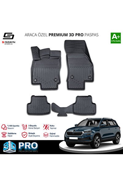 S-Dizayn Skoda Karoq 3D Pro Havuzlu Paspas 2018 Üzeri A+ Kalite