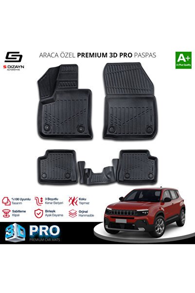 S-Dizayn Jeep Avenger 3D Pro Havuzlu Paspas 2023 Üzeri A+ Kalite