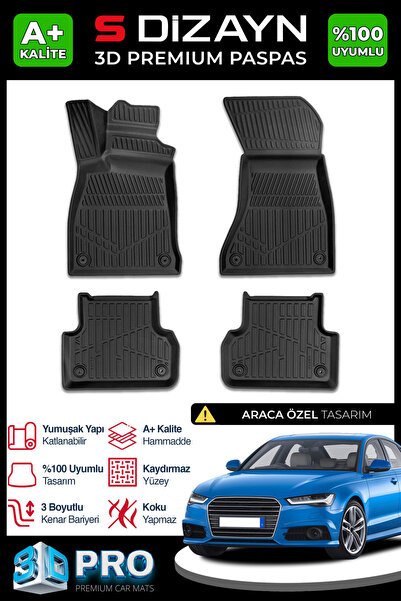 S-Dizayn Audi A4 3D Pro Havuzlu Paspas 2016 üzeri A+ Kalite 3DS-SDZ212