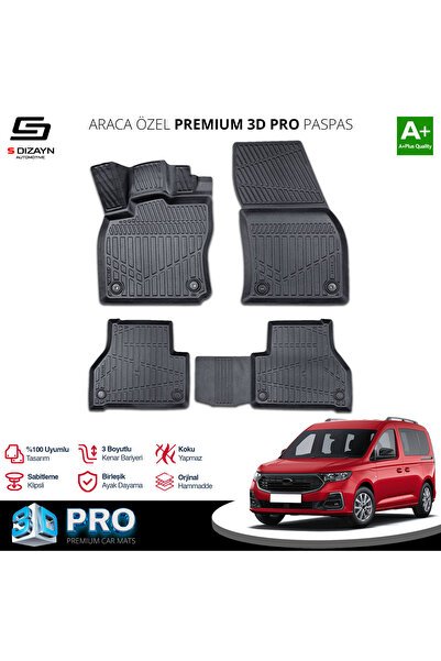 S-Dizayn Ford Connect 3D Pro Havuzlu Paspas 2023 Üzeri A+ Kalite