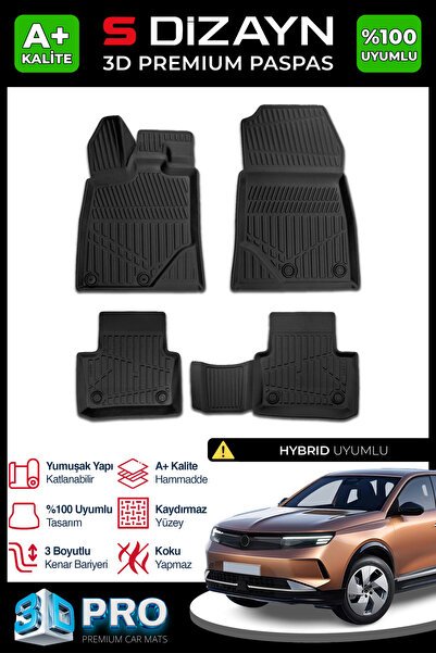 S-Dizayn Opel Grandland X Hybrid 3D Pro Havuzlu Paspas 2025 Üzeri A+ Kalite 3DS-SDZ252