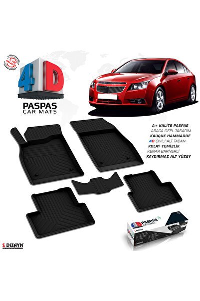 S-Dizayn Chevrolet Cruze 4D Havuzlu Paspas 2009-2019 A+Kalite 4DS-01443-A