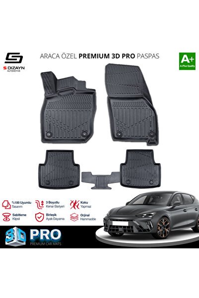 S-Dizayn Cupra Leon 3D Pro Havuzlu Paspas 2023 Üzeri A+ Kalite