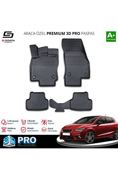 S-Dizayn Seat Leon 3D Pro Havuzlu Paspas 2012-2020 A+ Kalite