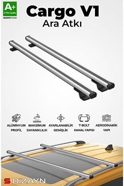 S-Dizayn Renault Clio 3 SW S-Bar Cargo V1 Ara Atkı Tavan Taşıyıcı Barı Gri 130 Cm 2005-2013 A+ Kalit