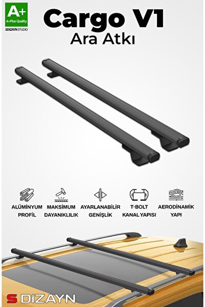 S-Dizayn Opel Frontera S-Bar Cargo V1 Ara Atkı Tavan Taşıyıcı Barı Siyah 130 Cm 1999-2004 A+ Kalite
