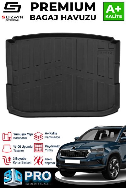 S-Dizayn Skoda Karoq 3D Pro Bagaj Havuzu 2017 Üzeri A+ Kalite