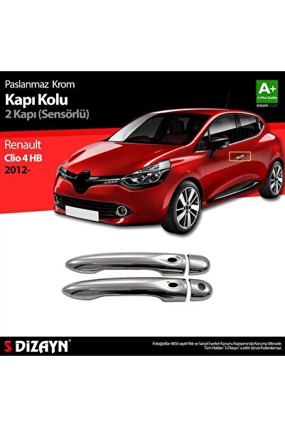 S-Dizayn Renault Clio 4 HB Krom Kapı Kolu 2 Kapı Sensörlü 2012-2019