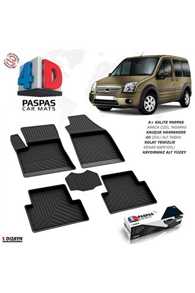 S-Dizayn Ford Connect 4D Havuzlu Paspas 2002-2014 A+Kalite